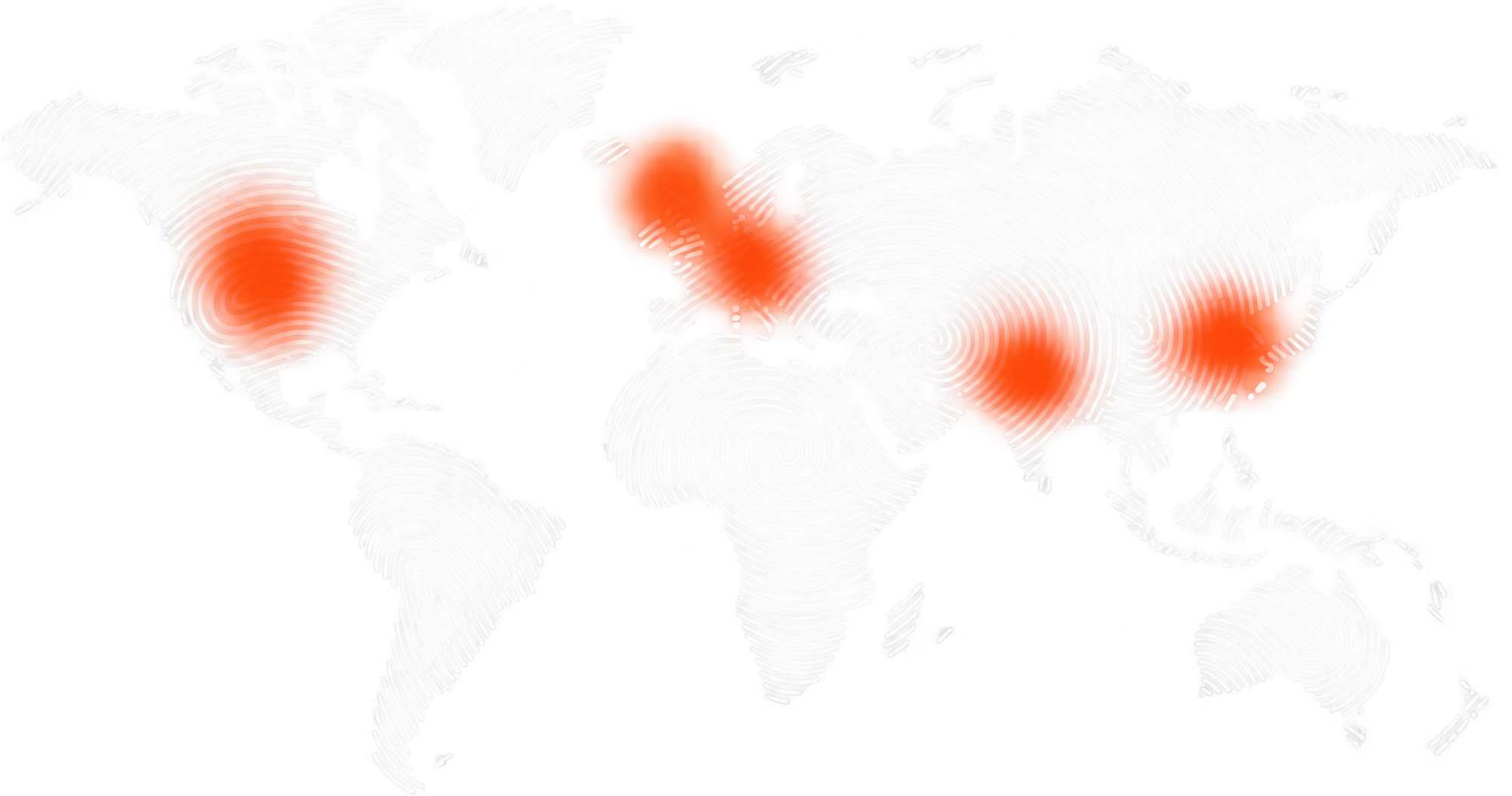 Map highlighting the founding team's roots across North America, South America, Europe and Africa